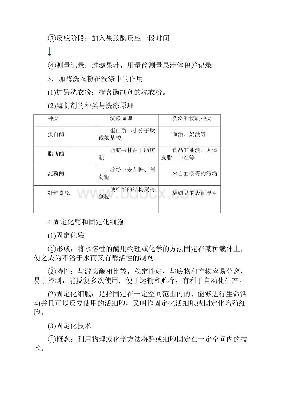 版高考生物人教版一轮复习学案第十一单元 第38讲 酶与生物技术在其他方面的应用 Word版含答案.docx_第3页