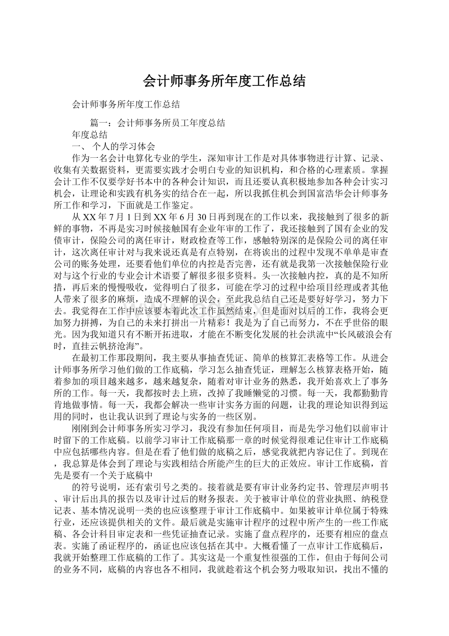 会计师事务所年度工作总结.docx