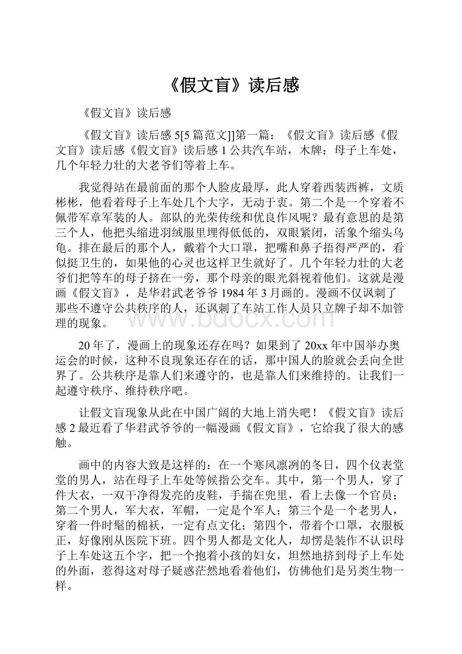 《假文盲》读后感Word文档格式.docx