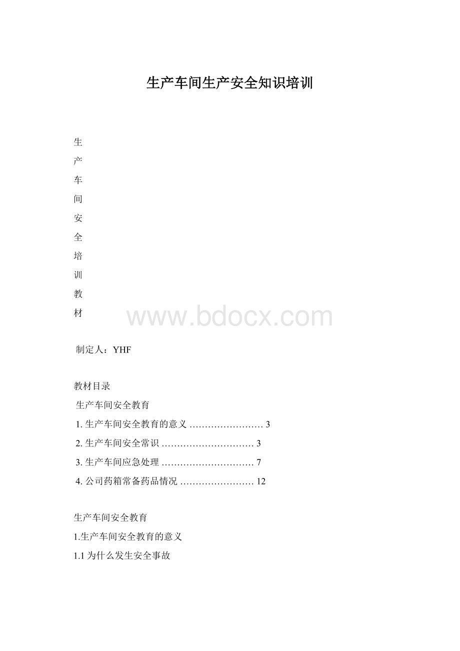 生产车间生产安全知识培训Word文档格式.docx