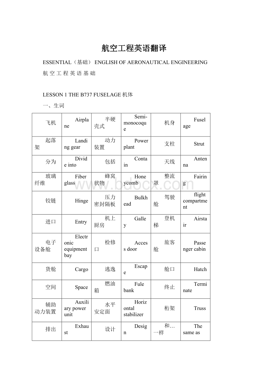 航空工程英语翻译Word格式.docx