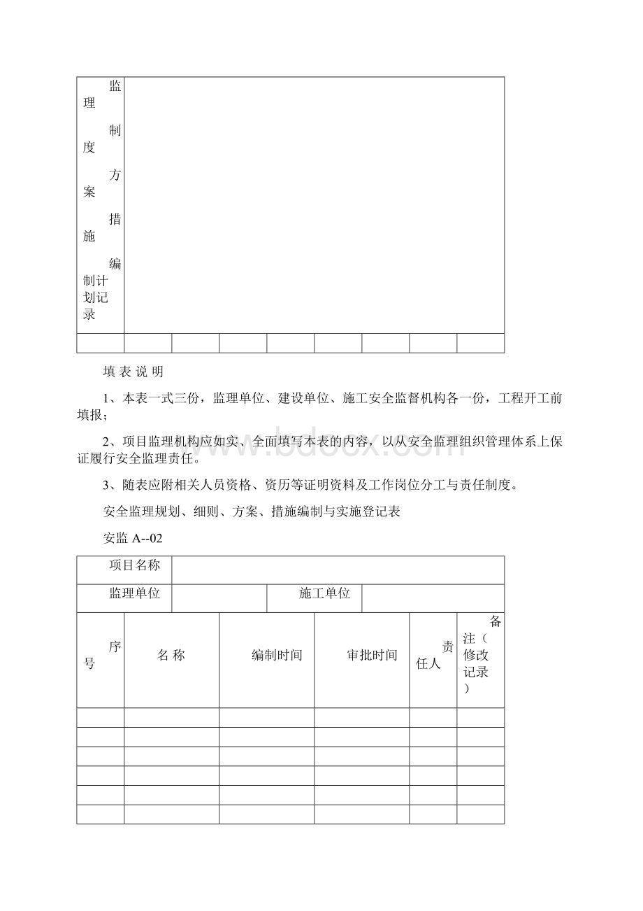 项目监理机构安全管理体系记录表.docx_第2页