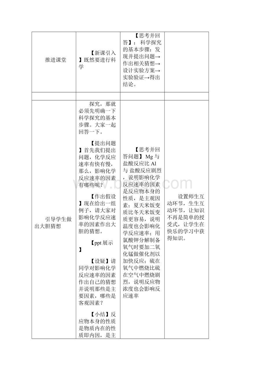 高中化学必修二《影响化学反应速率的因素》Word格式.docx_第3页