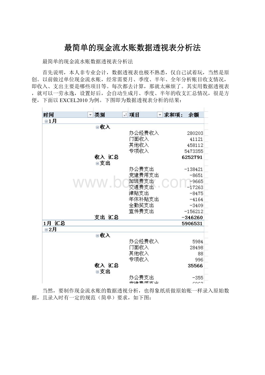 最简单的现金流水账数据透视表分析法.docx_第1页