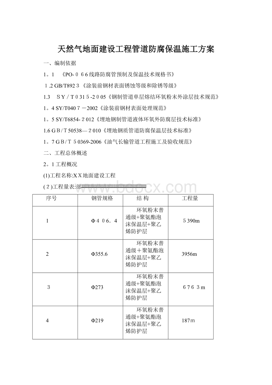 天然气地面建设工程管道防腐保温施工方案Word文档下载推荐.docx