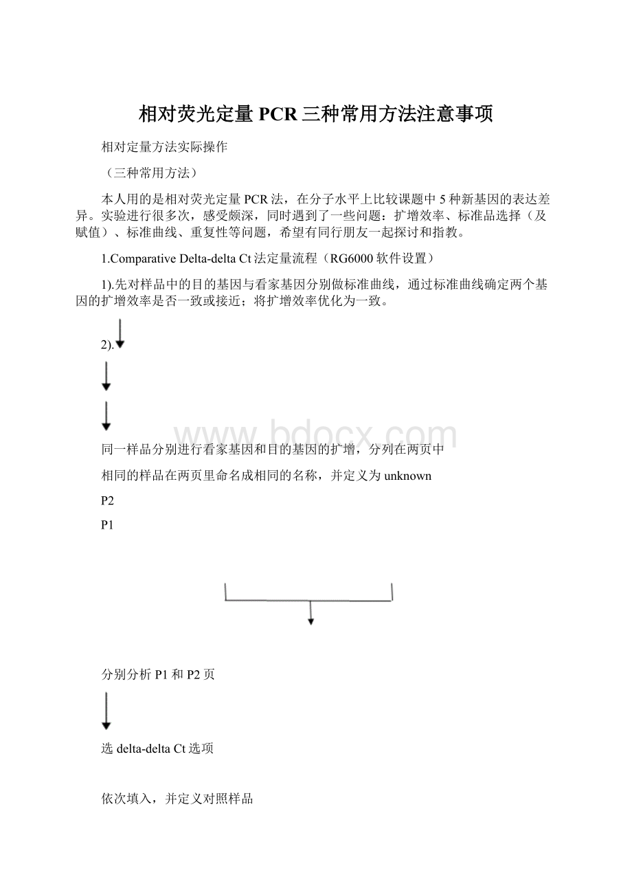 相对荧光定量PCR三种常用方法注意事项.docx_第1页