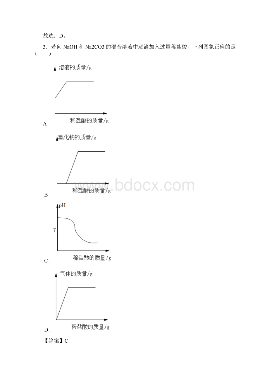 中考化学化学图像题汇编专题训练答案及解析文档格式.docx_第3页