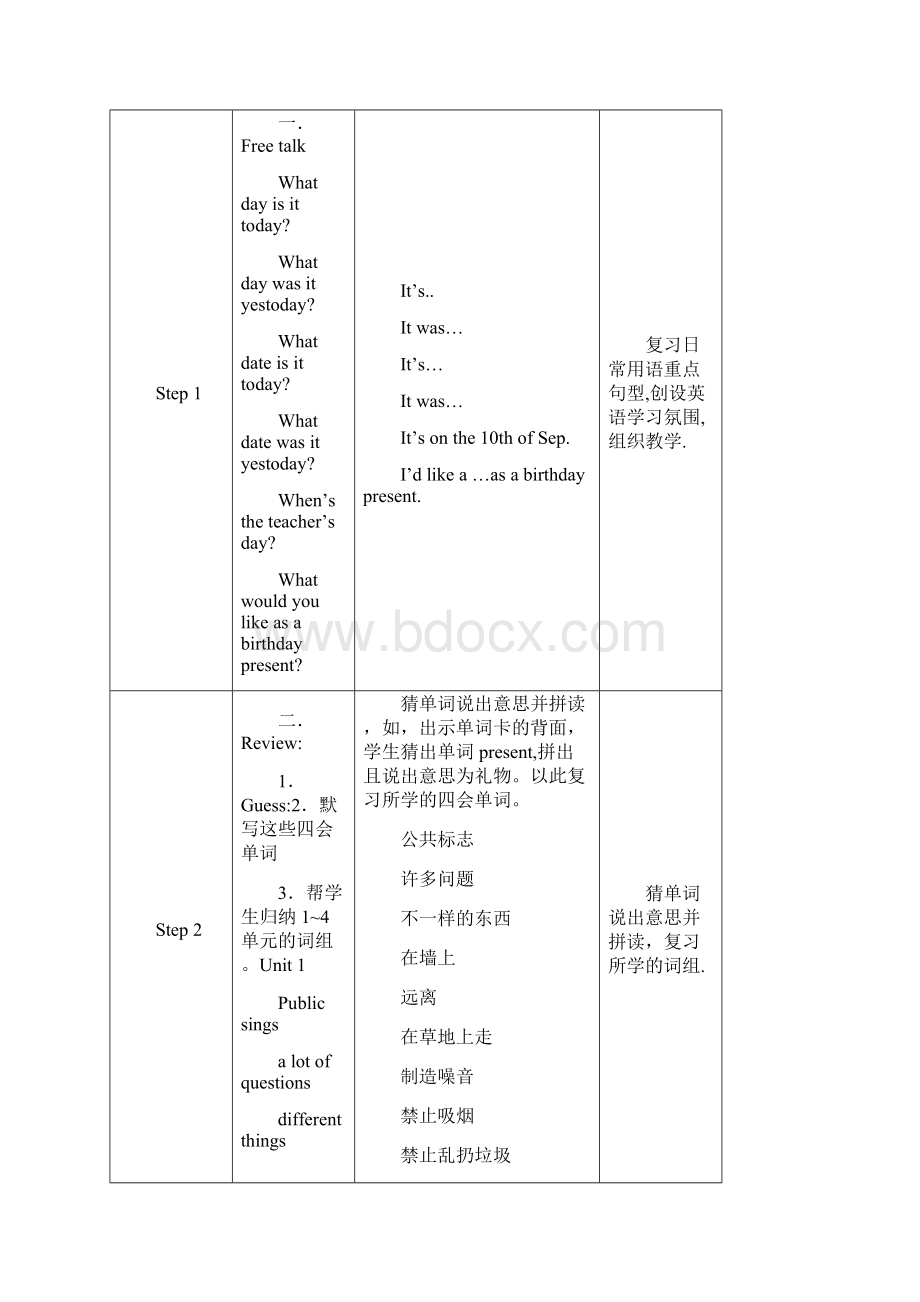 6A Unit 4 Review and check集体备课教案表格式.docx_第3页