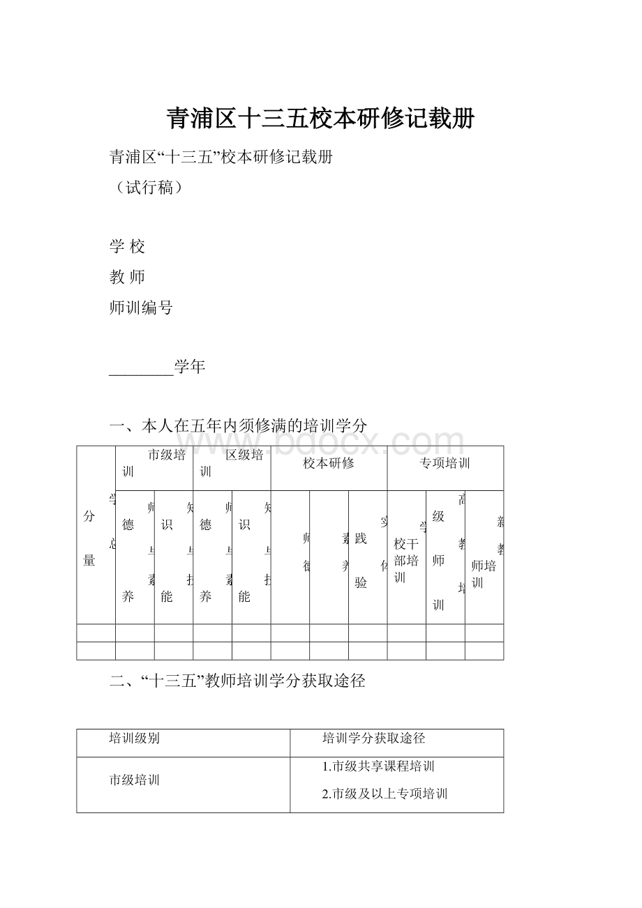 青浦区十三五校本研修记载册Word格式.docx_第1页