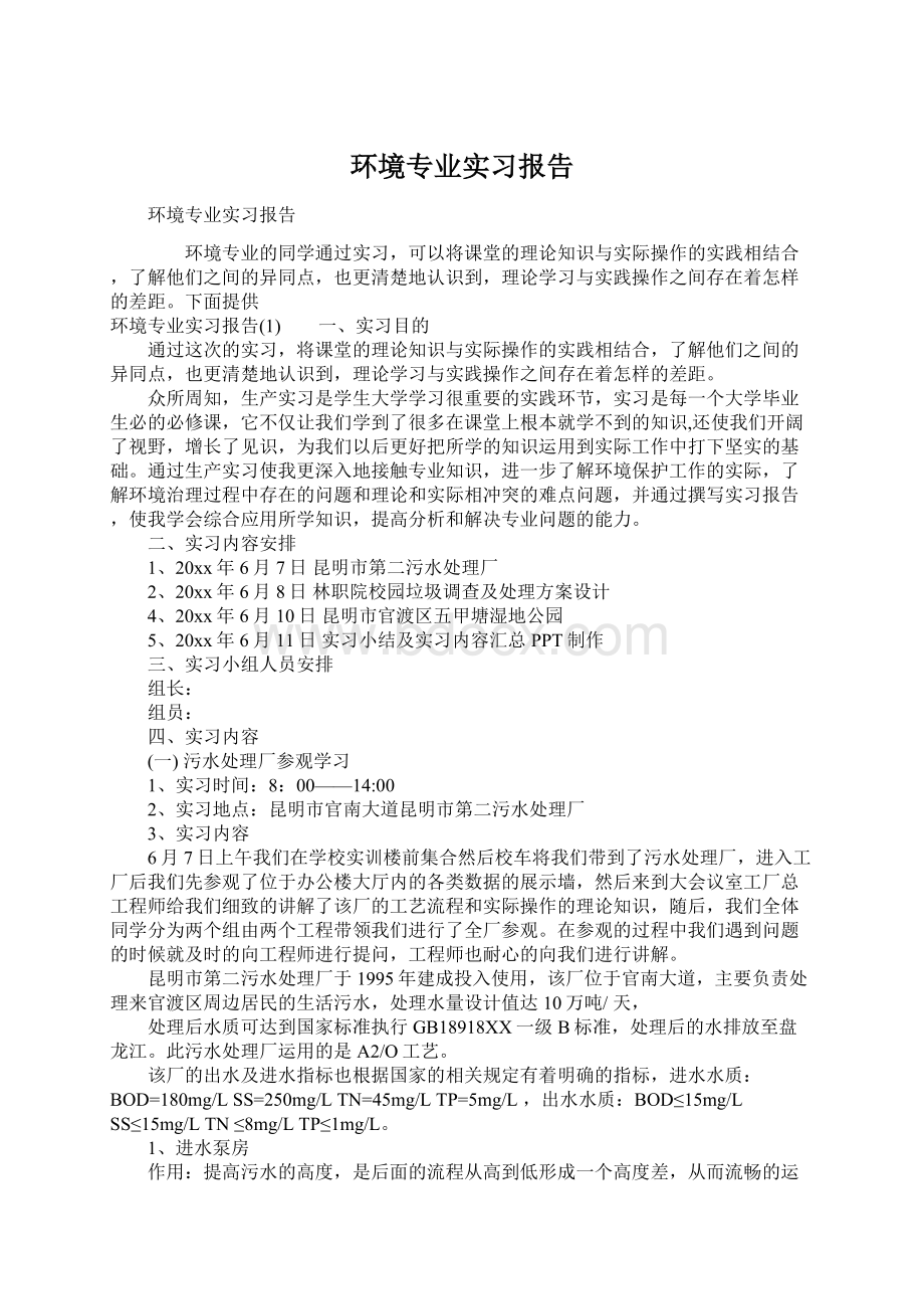 环境专业实习报告Word格式.docx_第1页