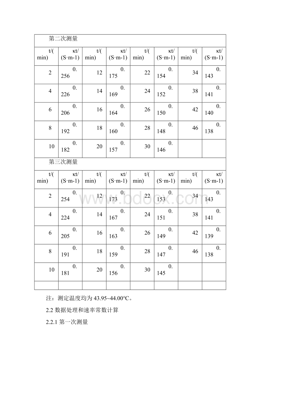 北京大学《物理化学实验》实验报告乙酸乙酯皂化反应.docx_第3页