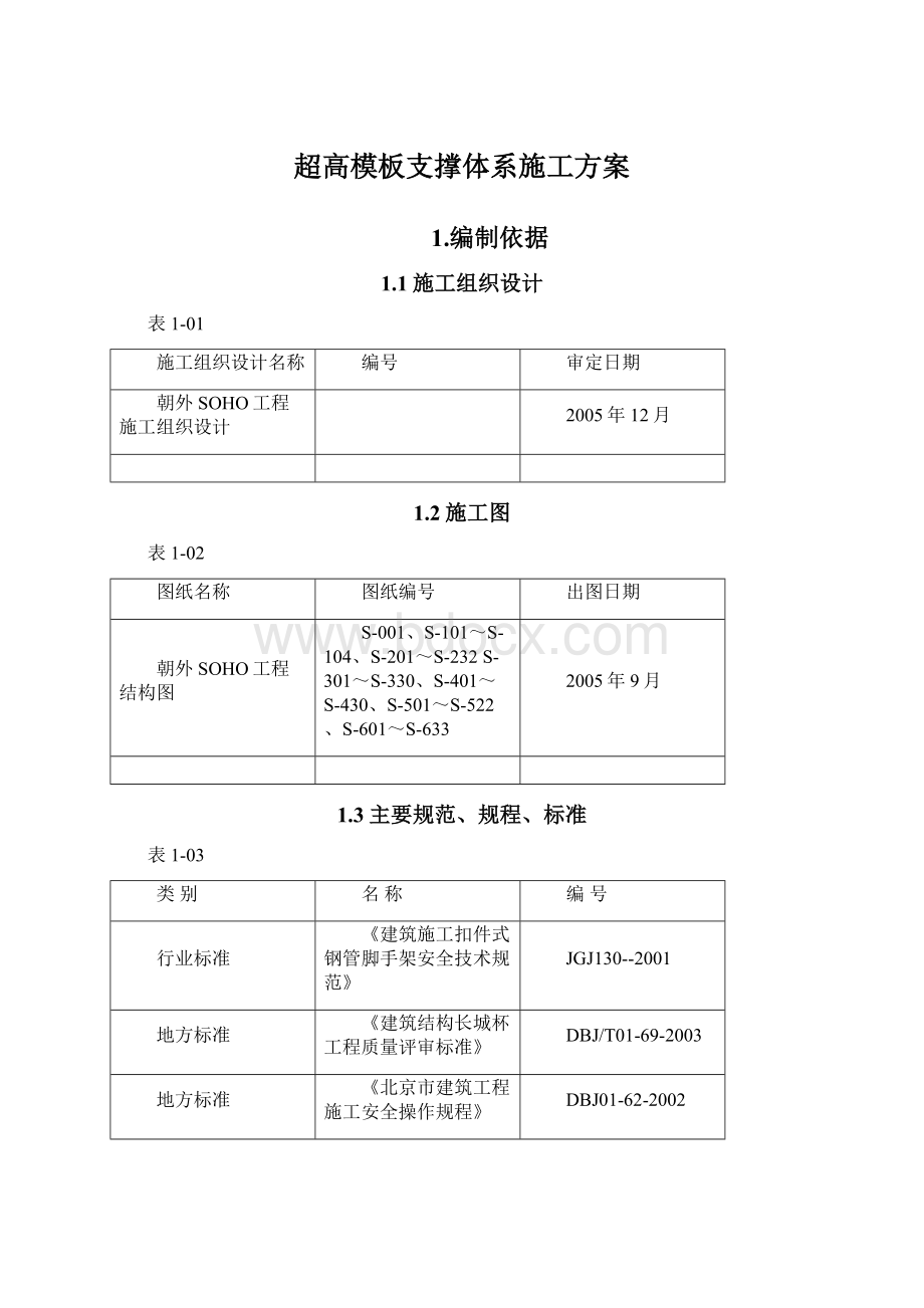 超高模板支撑体系施工方案.docx_第1页