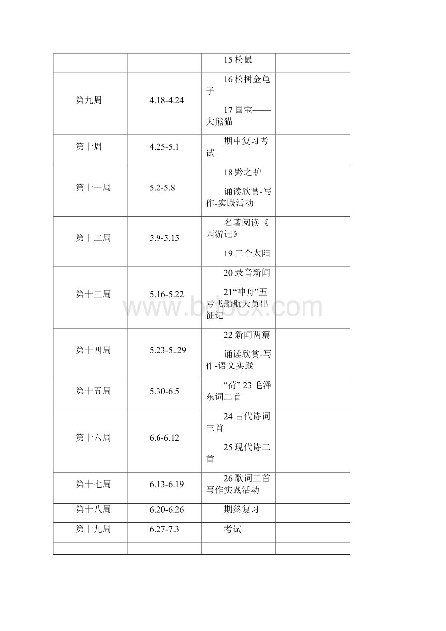 初中教学计划进度表苏教版语文牛津英语等.docx_第2页