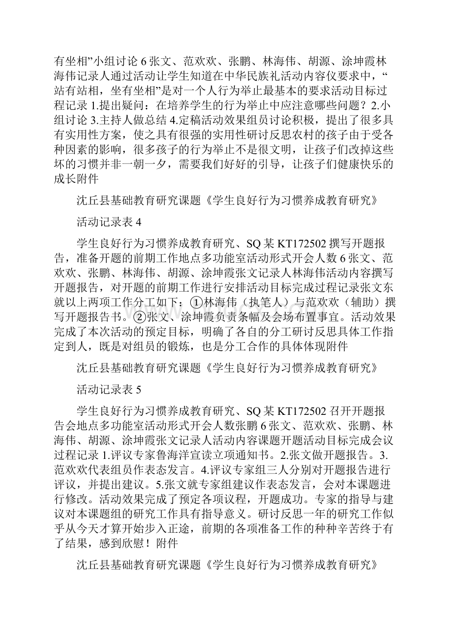 最全学生良好行为习惯养成活动记录表.docx_第2页