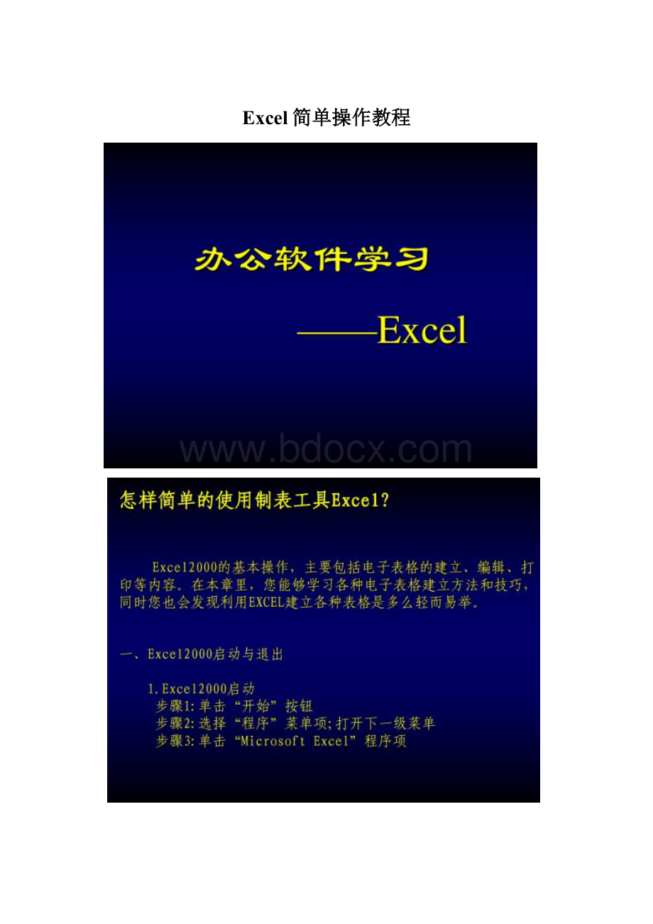 Excel简单操作教程Word文档格式.docx