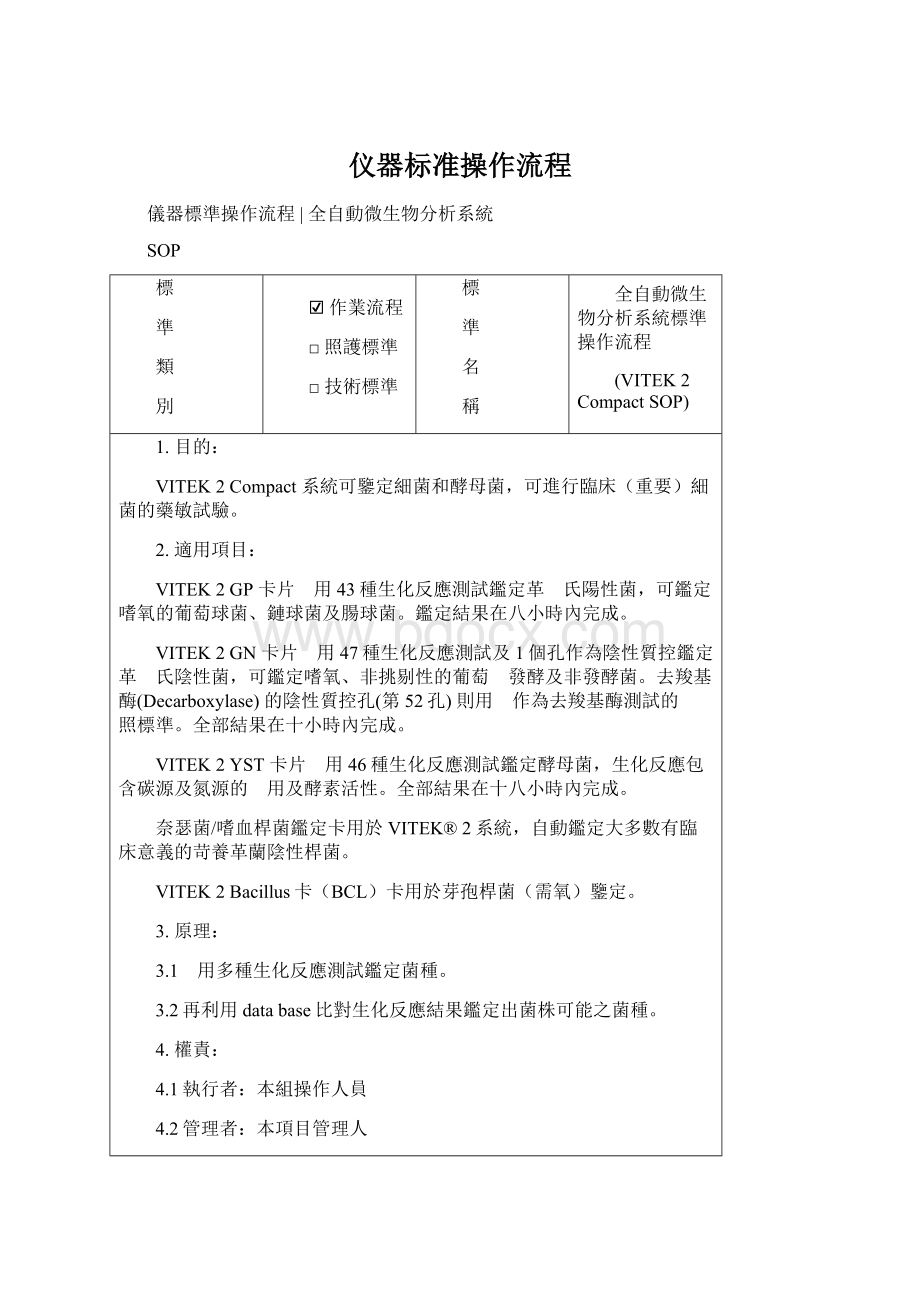 仪器标准操作流程.docx