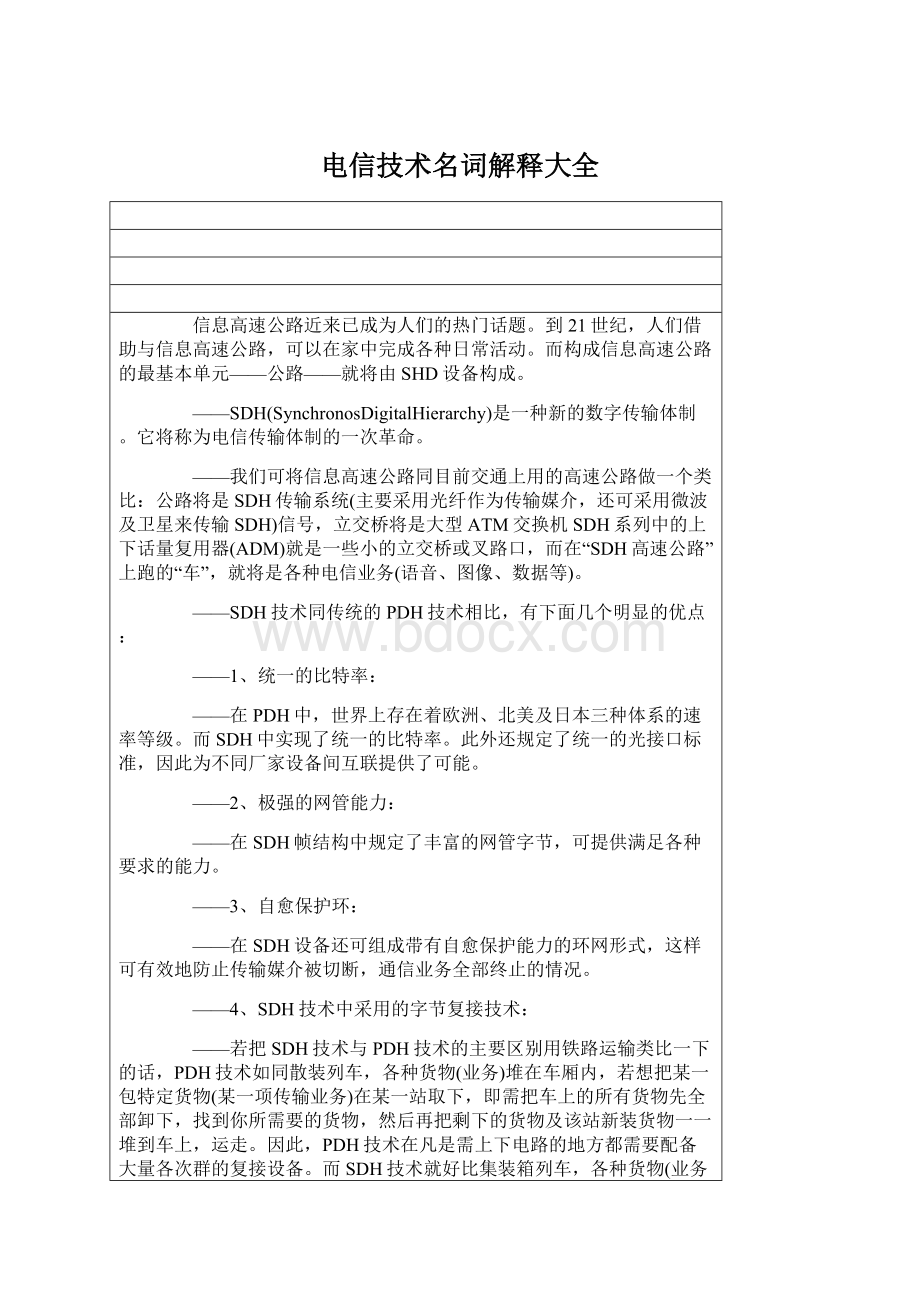 电信技术名词解释大全Word文档下载推荐.docx