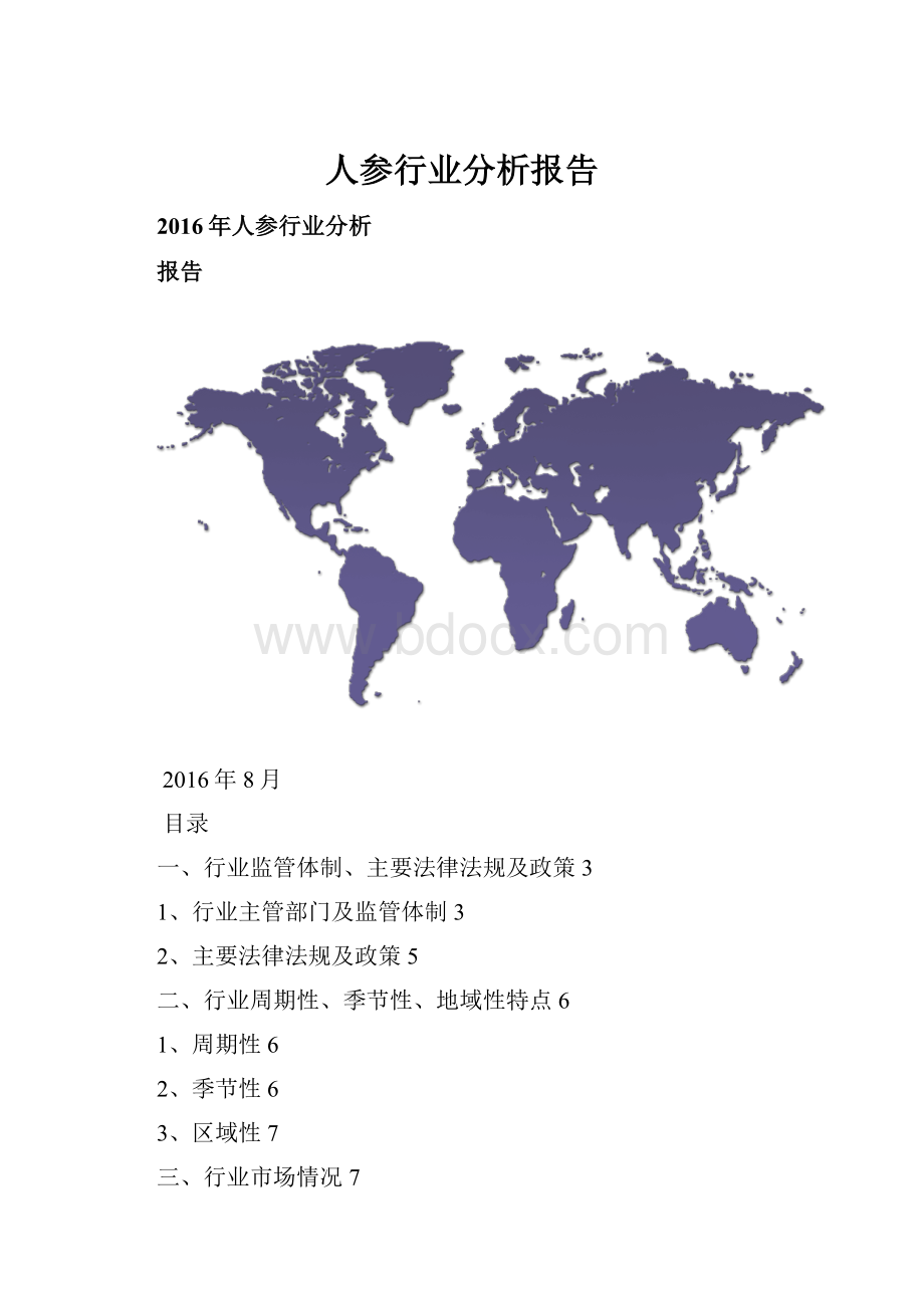 人参行业分析报告文档格式.docx_第1页