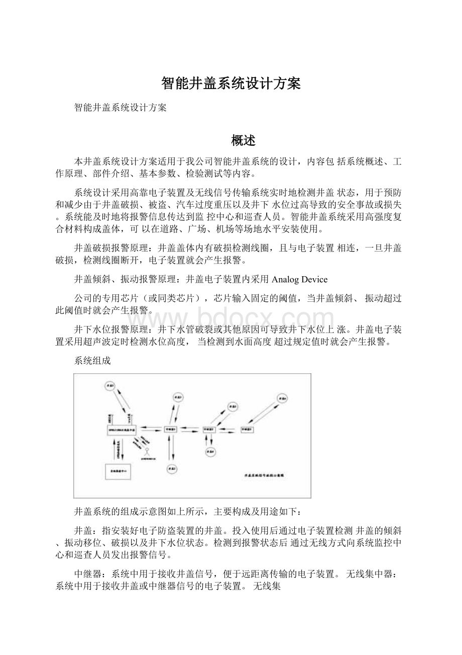 智能井盖系统设计方案Word文件下载.docx