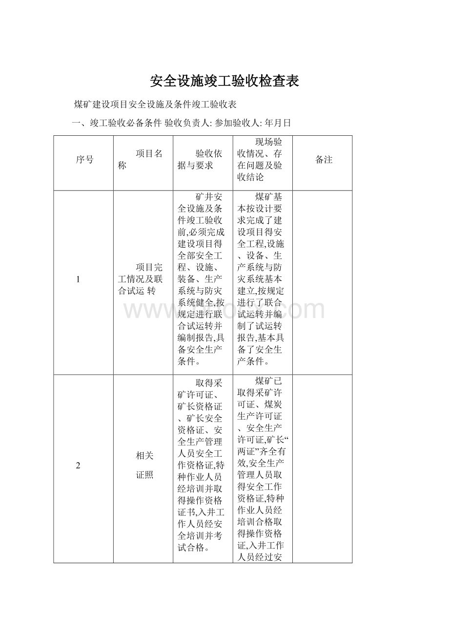 安全设施竣工验收检查表.docx