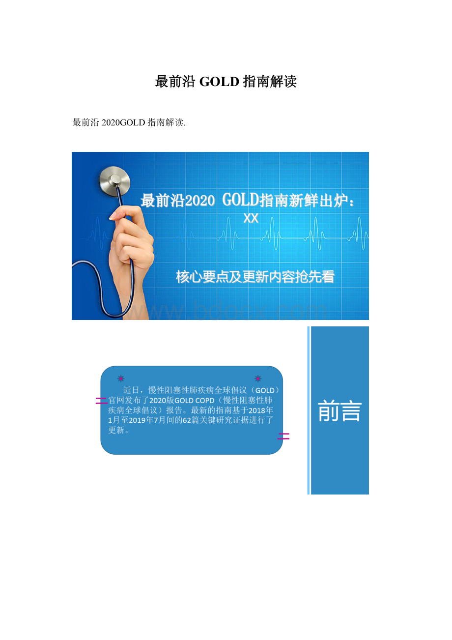 最前沿GOLD指南解读Word文档下载推荐.docx