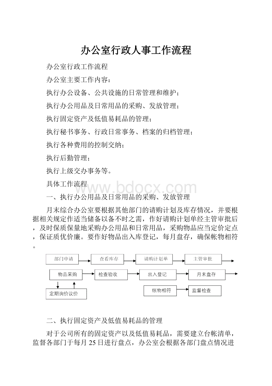 办公室行政人事工作流程.docx_第1页