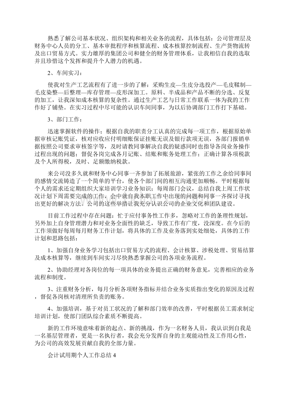 会计试用期个人工作总结大全 会计转正工作总结简短文档格式.docx_第3页