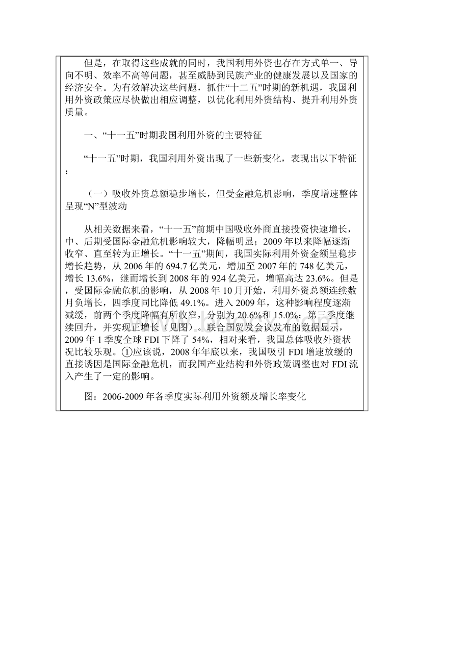 我国利用外资十一五回顾与十二五展望.docx_第2页