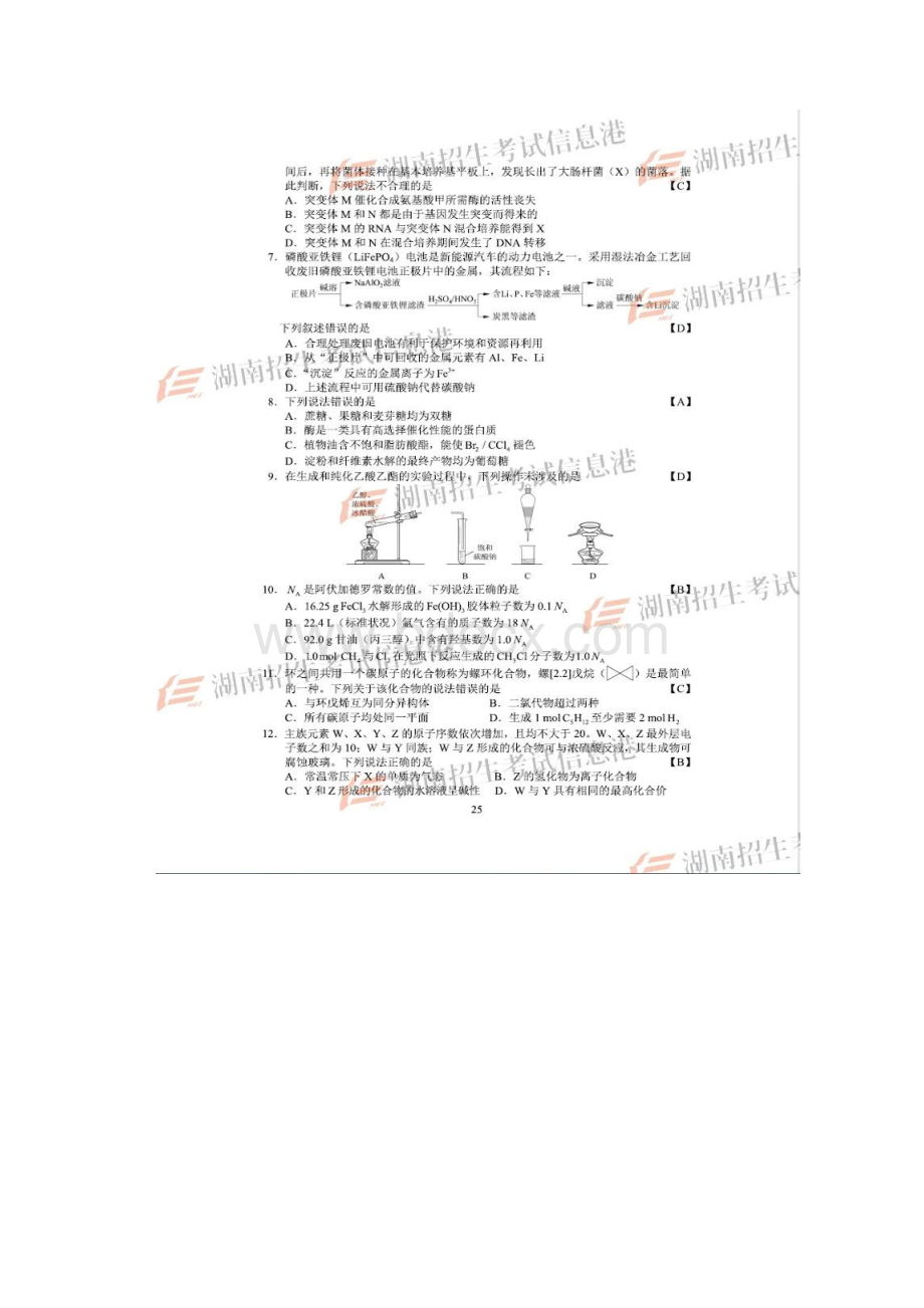 高考全国1卷理综答案Word文档格式.docx_第2页