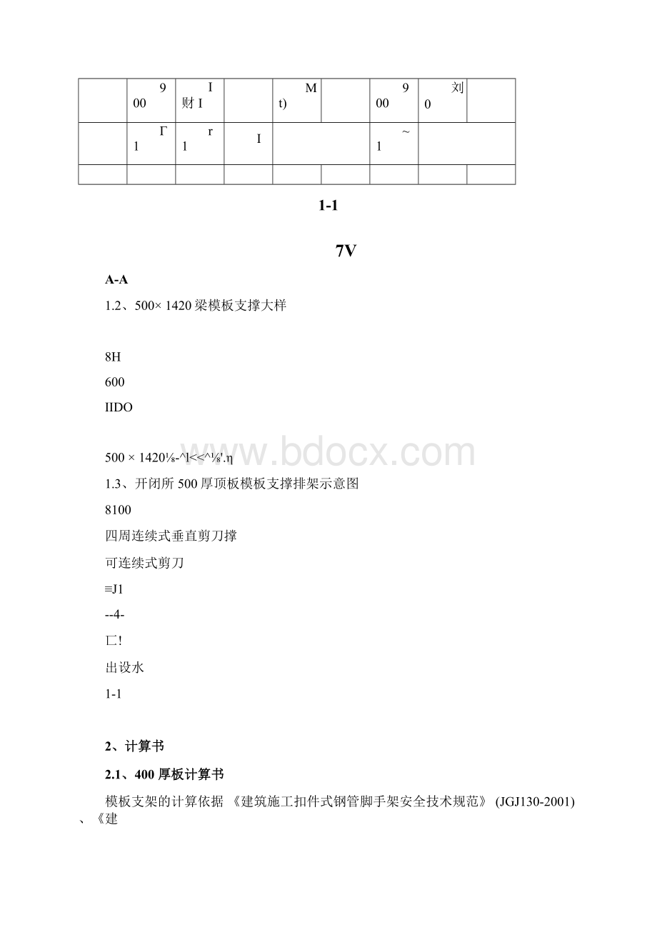 地库400厚顶板支撑排架示意图及计算书.docx_第2页