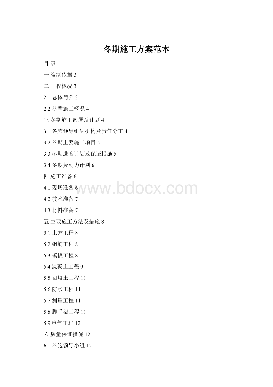 冬期施工方案范本Word格式.docx_第1页