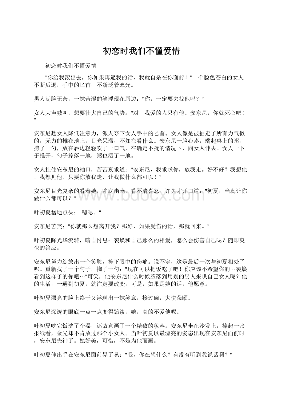 初恋时我们不懂爱情Word文档格式.docx