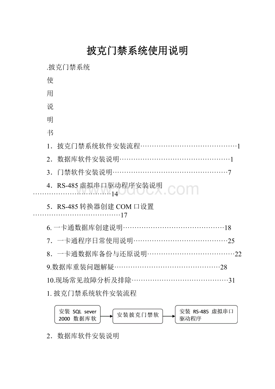 披克门禁系统使用说明.docx