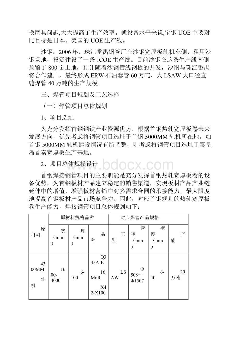 首钢焊接钢管投资建设项目可行性研究报告Word格式.docx_第3页