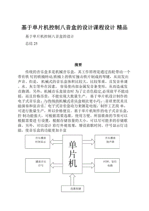 基于单片机控制八音盒的设计课程设计 精品Word文档格式.docx