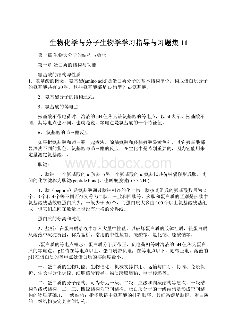 生物化学与分子生物学学习指导与习题集11文档格式.docx