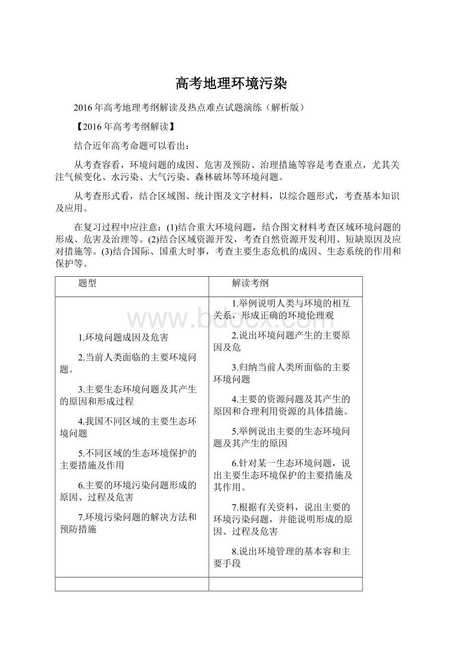 高考地理环境污染Word文档格式.docx_第1页