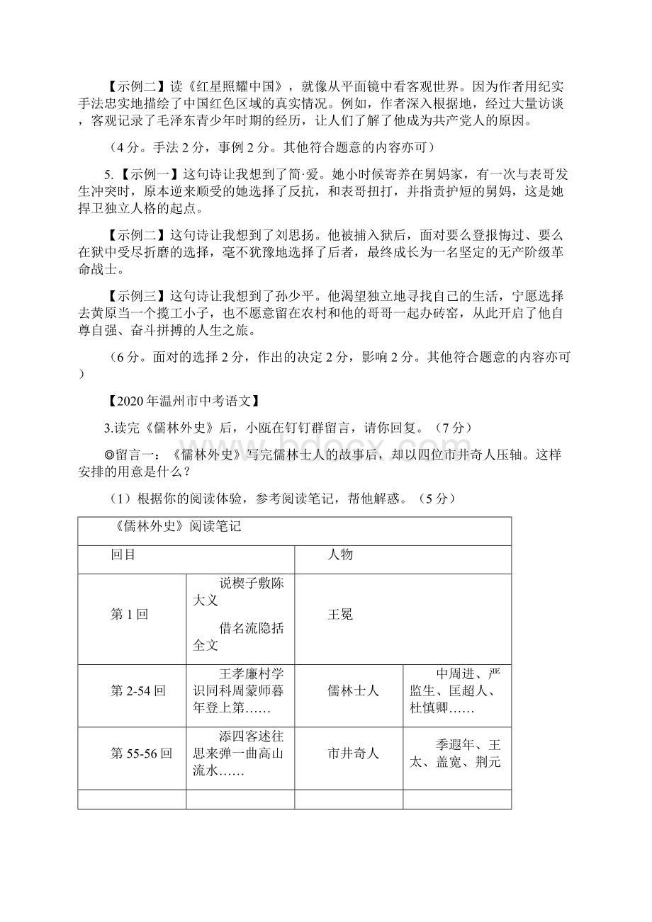 浙江省各市中考语文卷《名著阅读》题及答案解析汇编.docx_第3页