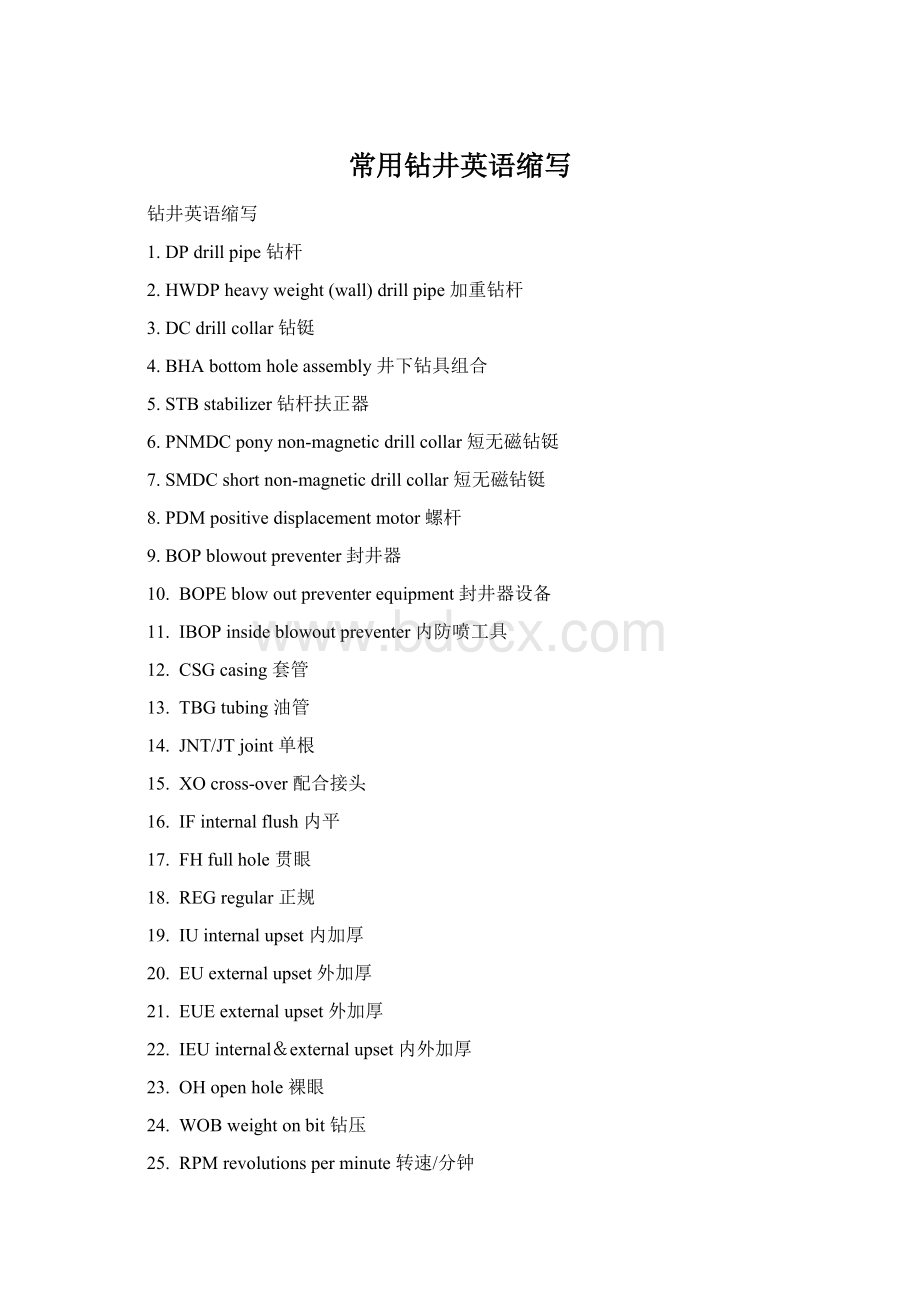 常用钻井英语缩写.docx_第1页