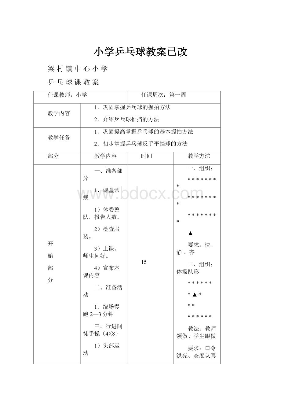 小学乒乓球教案已改.docx_第1页