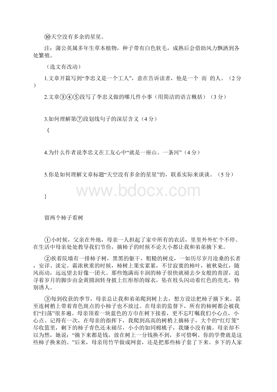 天空没有多余的星星阅读练习及答案文档格式.docx_第2页