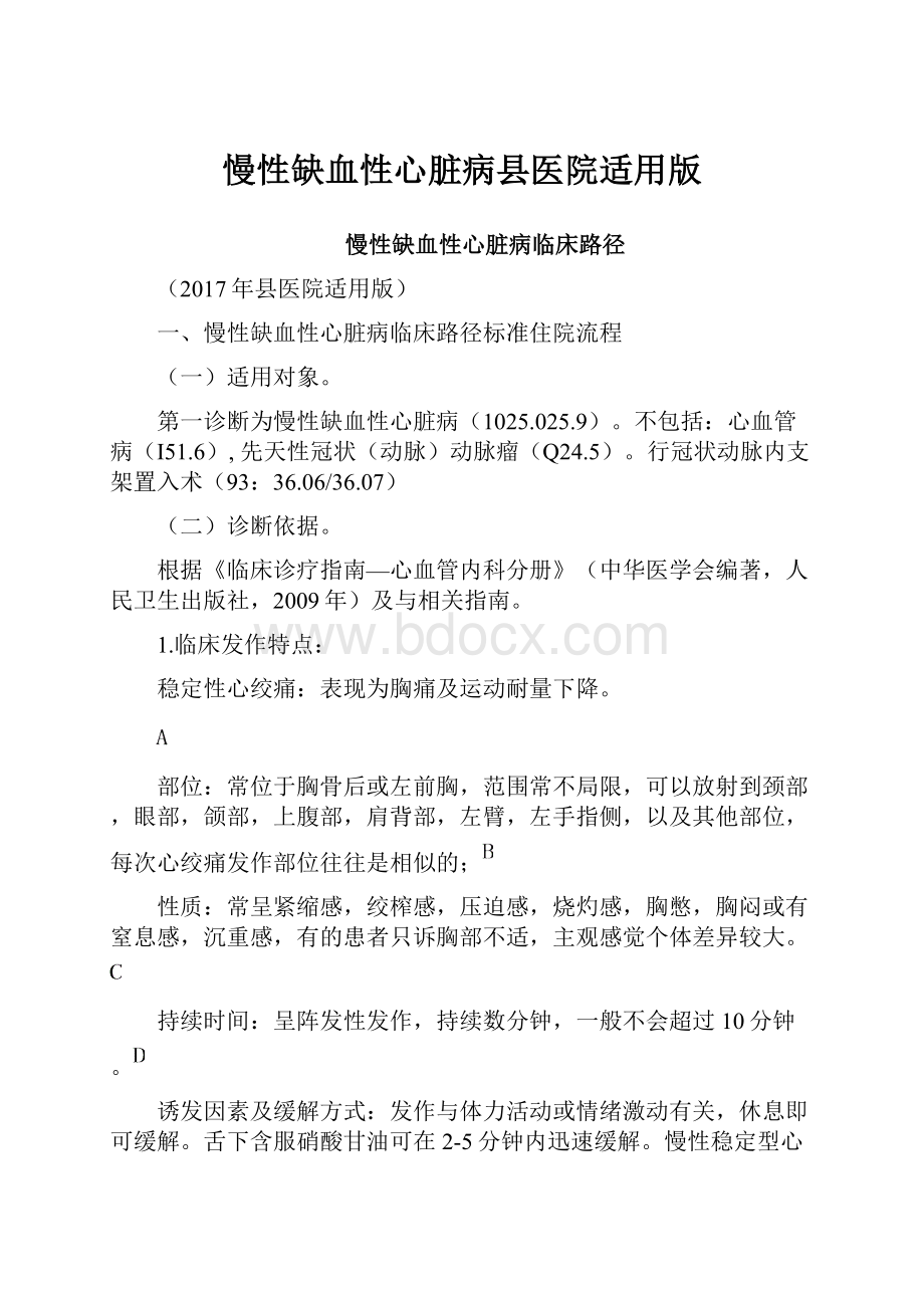 慢性缺血性心脏病县医院适用版.docx