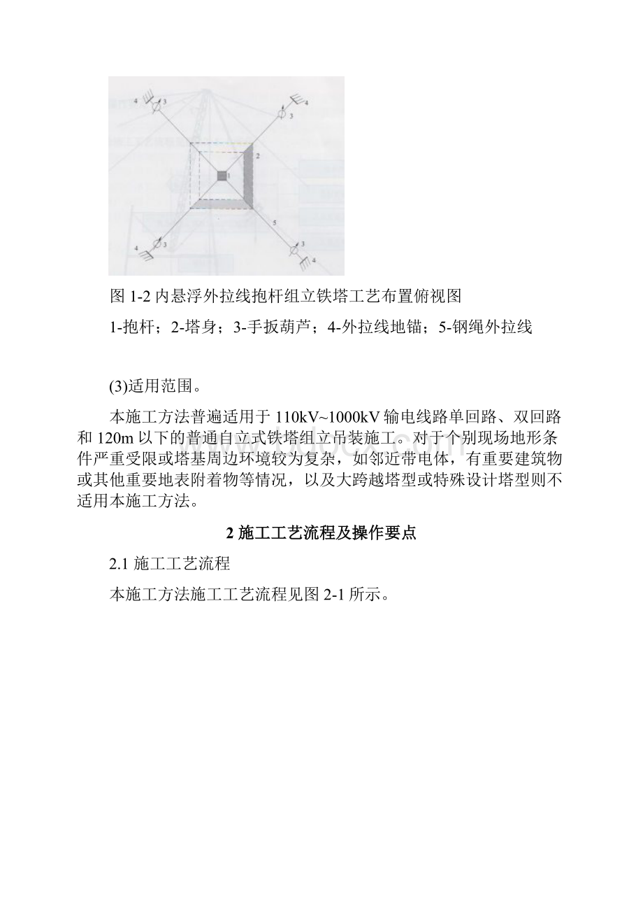 内悬浮外拉线抱杆分解组立铁塔工艺.docx_第3页