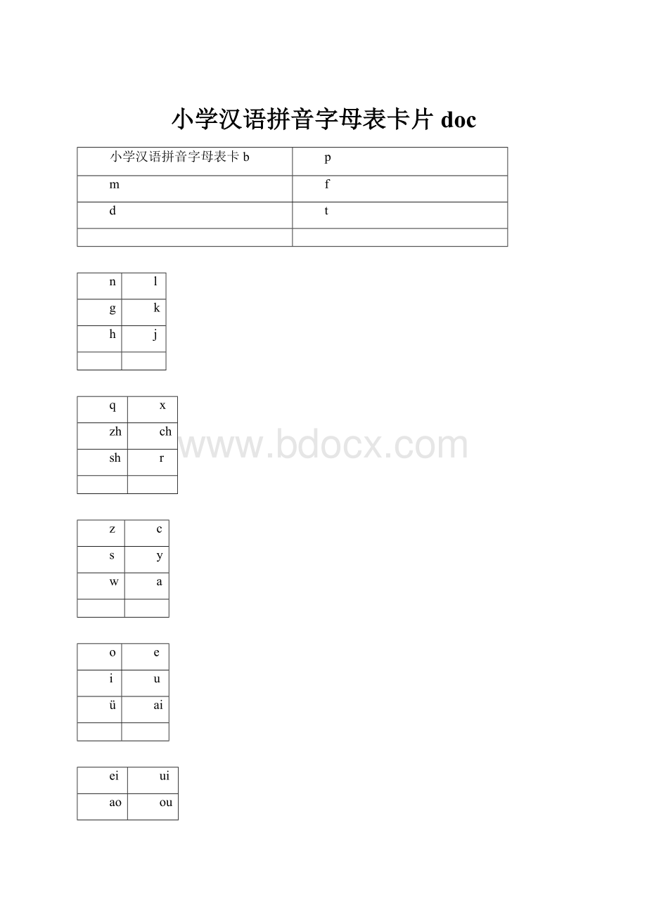 小学汉语拼音字母表卡片doc.docx_第1页