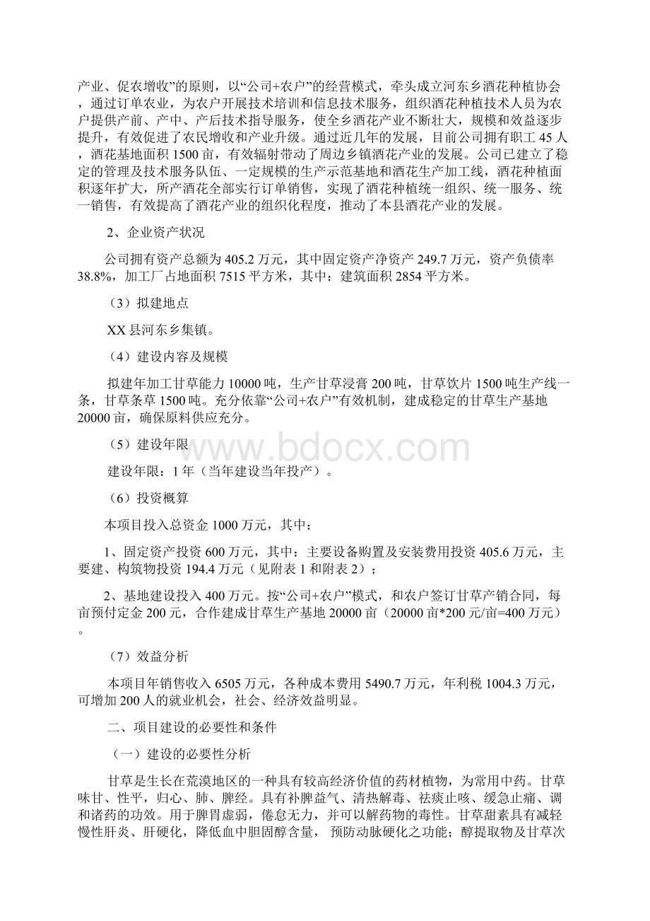 推荐1吨甘草精深加工项目建议书 精品.docx_第2页