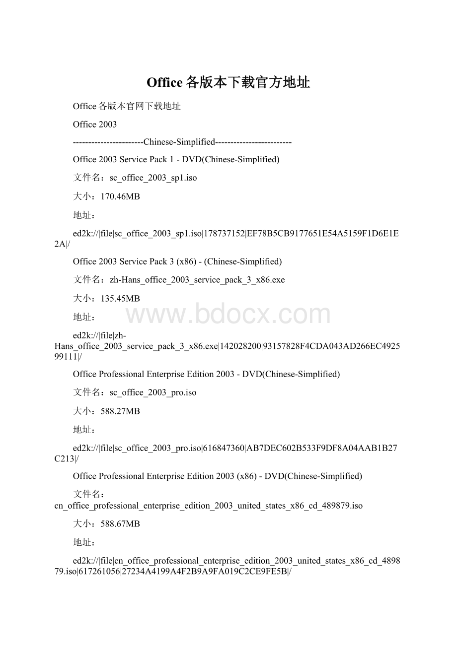 Office各版本下载官方地址文档格式.docx