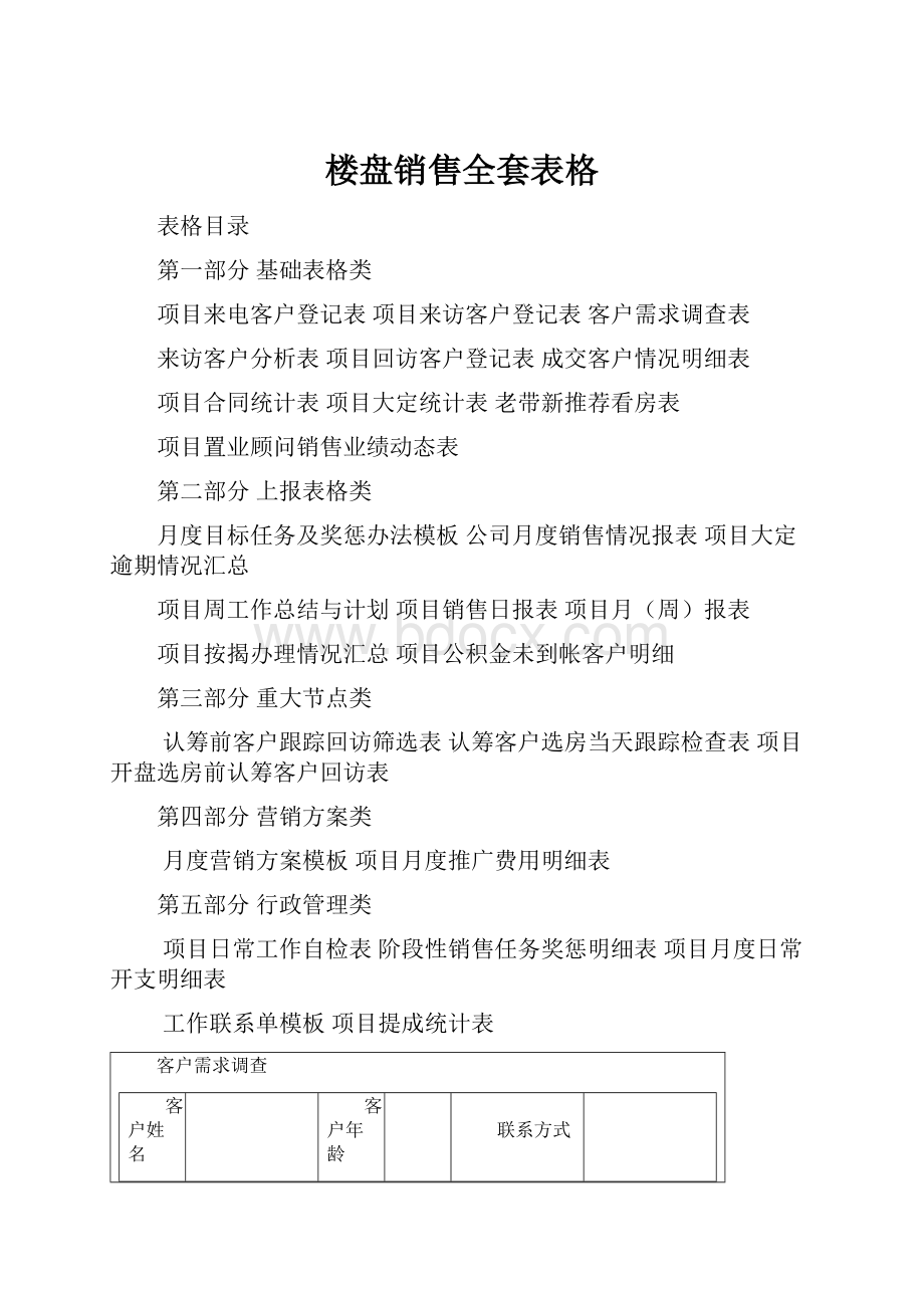 楼盘销售全套表格.docx