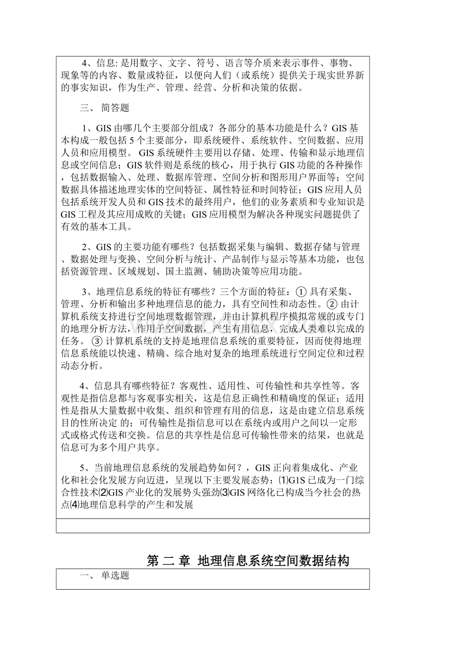 地理信息系统概论地信各章节习题Word文档下载推荐.docx_第2页