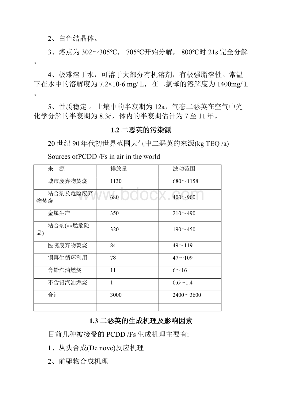 二恶英的物性来源机理及解决方法资料讲解Word文件下载.docx_第2页