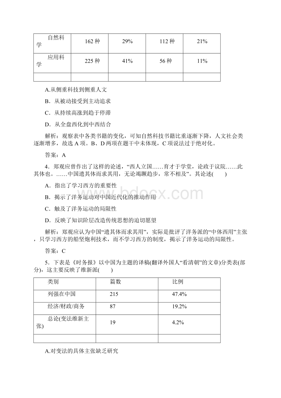 高中历史 单元检测卷三 新人教版必修3Word下载.docx_第2页